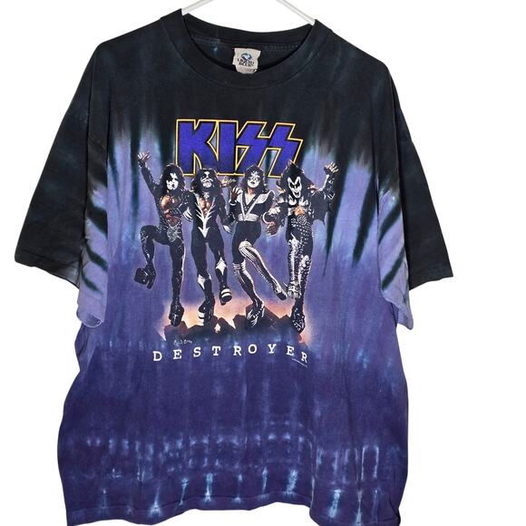 KISS 2005 Destroyer Rock Concert Tie Dye Shirt Men's X-Large Liquid Blue Purple - Picture 1 of 6